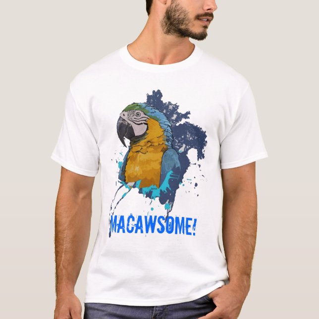 Camiseta Macaw SplashTrans de B&G, MACAWSOME! (Frente)