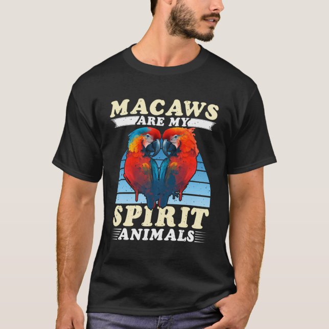 Camiseta Macaws São Os Meus Animais Espirituosos, Macaw Par (Frente)