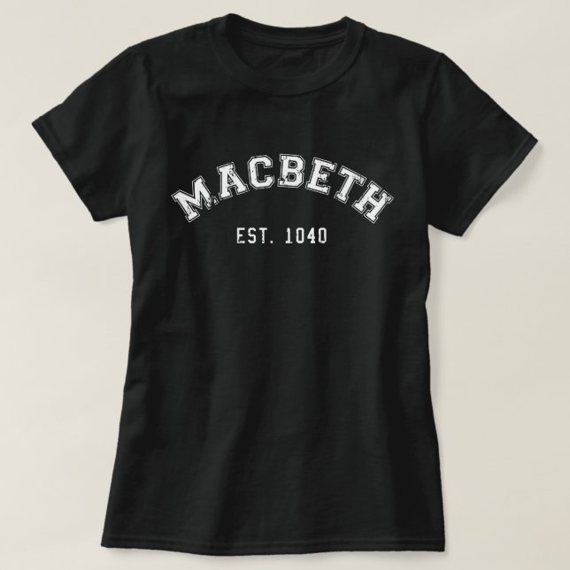 Camiseta Macbeth retrô (Frente do Design)