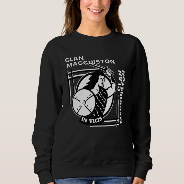 Camiseta Maccuiston Clan Gaelic Motto Swordsman (Frente)