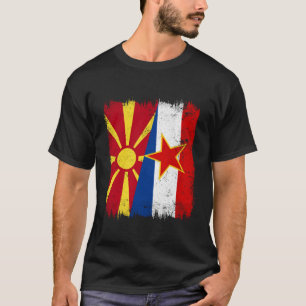 Camiseta Macedônia do Norte Iugoslávia Metade Bandeira Mace
