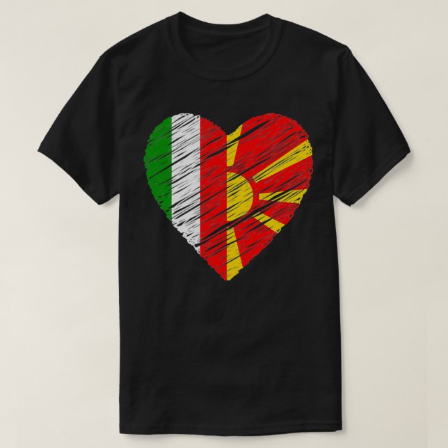 Camiseta Macedônia Itália Bandeira nerd da Macedônia (Frente do Design)