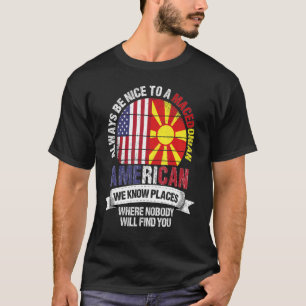 Camiseta Macedônio Americano Conhecemos Lugares onde Macedô