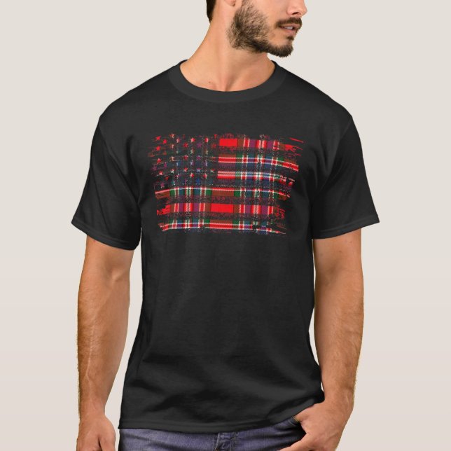 Camiseta Macfarlane Surname American Flag Scottish Clan Tar (Frente)