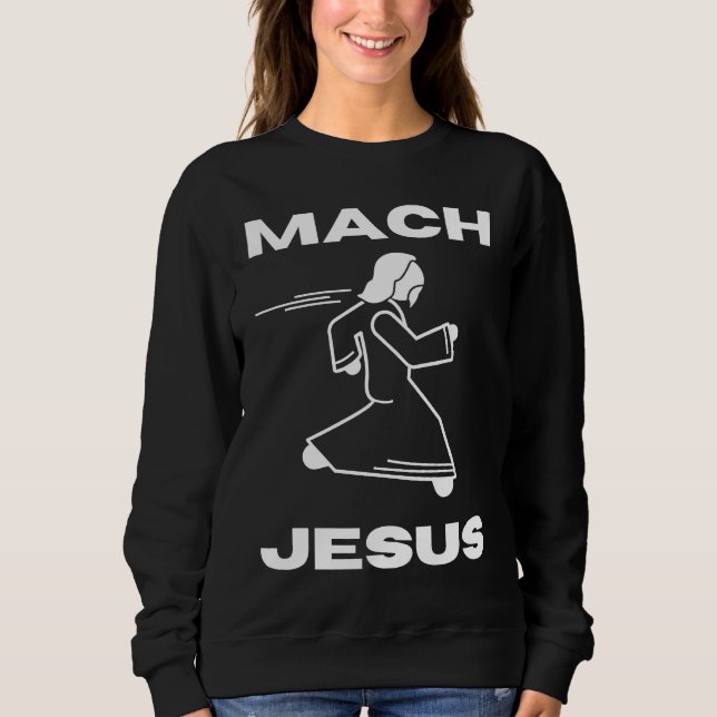 Camiseta Mach Jesus  Jesus Running Religious Christian (Frente)