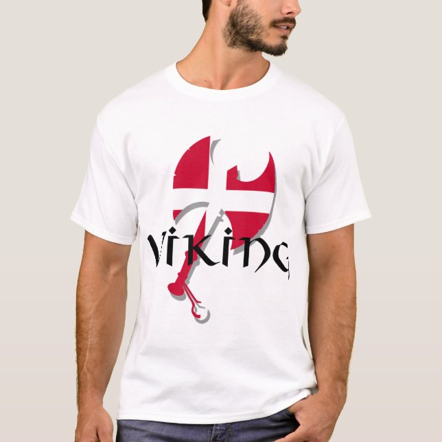 Camiseta Machado da bandeira de Viking Dinamarca do (Frente)