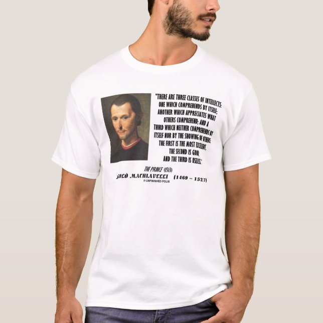 Camiseta Machiavelli três classes de citações dos (Frente)