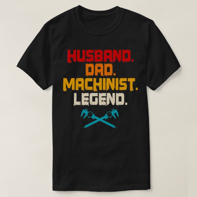 Camiseta Machinist Pai Tools CNC Machine Operador Machine (Frente do Design)