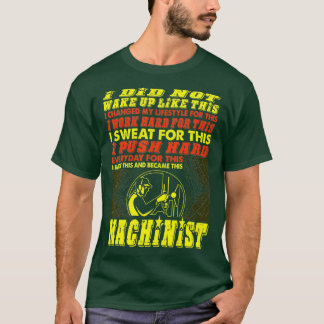 Camiseta Machinista do Duro de Trabalho do Estilo de Vida A
