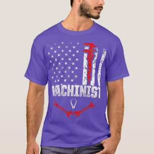 Camiseta Machinista EUA Flagres Machine Operador Machine