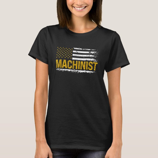 Camiseta Machinista Sinalizador dos EUA - Máquina em Dificu (Frente)