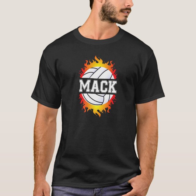 Camiseta Mack Name Jogadores De Voleibol Bola E Servidor De (Frente)