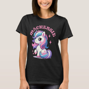 Camiseta Mackenzie Cute Unicorn Design para Nome das Rapari