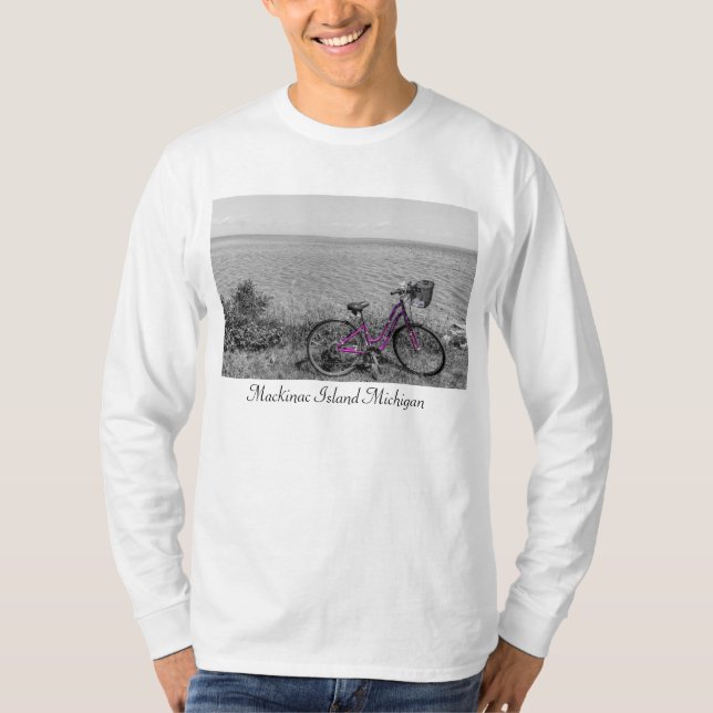 Camiseta Mackinac Island Bike Seletor Coloração Longa (Frente)