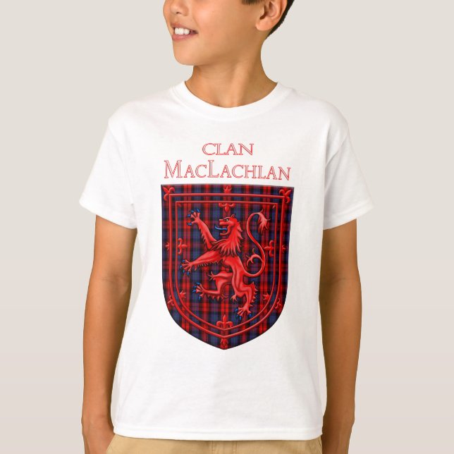 Camiseta Maclachlan Tartan Scottish Xadrez Lion Rampant (Frente)