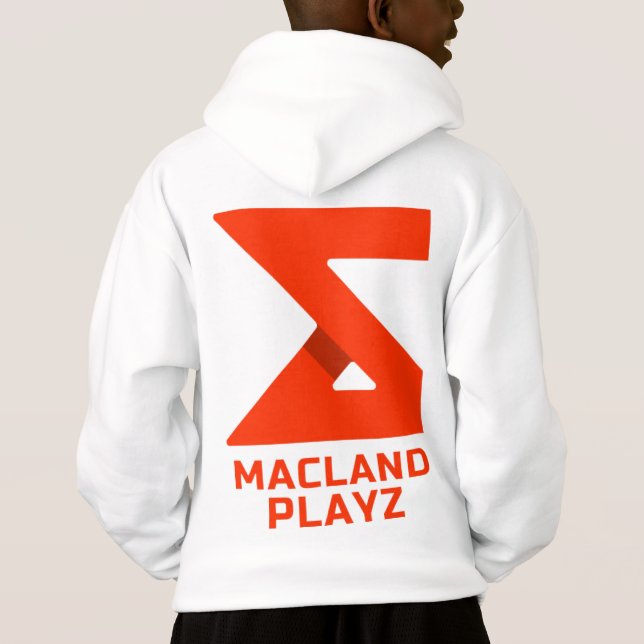 Camiseta Macland Playz Oficial Merch Unisex White Hoodie (Verso)