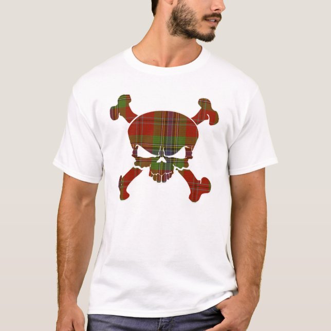 Camiseta MacLean Tartan Skull Sem Banner (Frente)