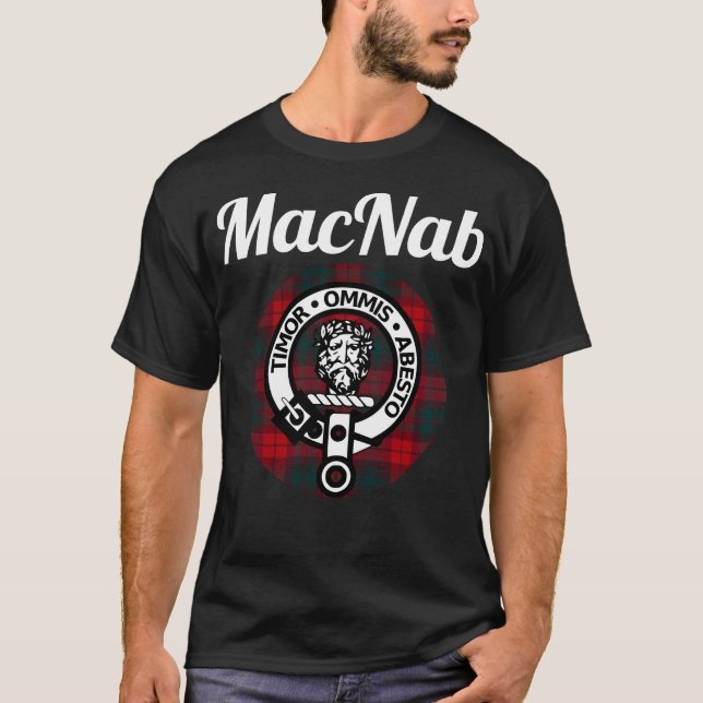 Camiseta MacNab Clan Scottish Name Casaco de Arms Tartan (Frente)