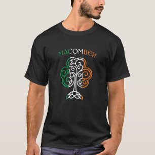Camiseta MACOMBBER Irish Name Shamrock Ireland Flag Family