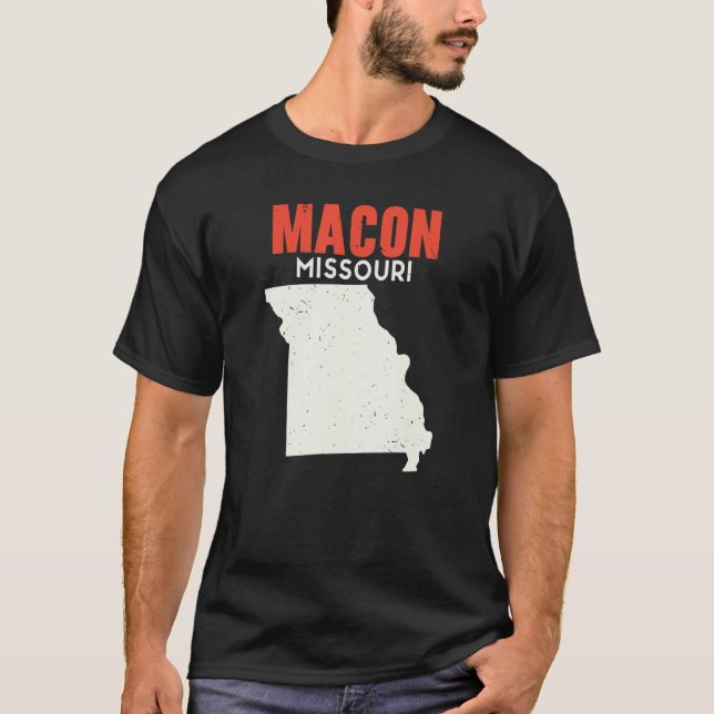 Camiseta Macon Missouri EUA State America Viagem (Frente)