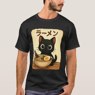Camiseta Maconha Cute Cat Ramen Noodles Estética Japonesa 