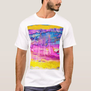 Camiseta Macro de nuvens coloridas, splatter de tinta.
