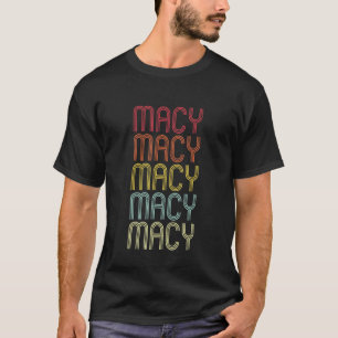 Camiseta Macy Retro Wordmark Pattern Vintage Personalizado 