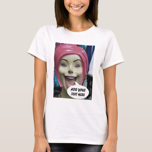 Camiseta Mad Laughing Mannequin ~ Uncanny Valley Girl (Frente)