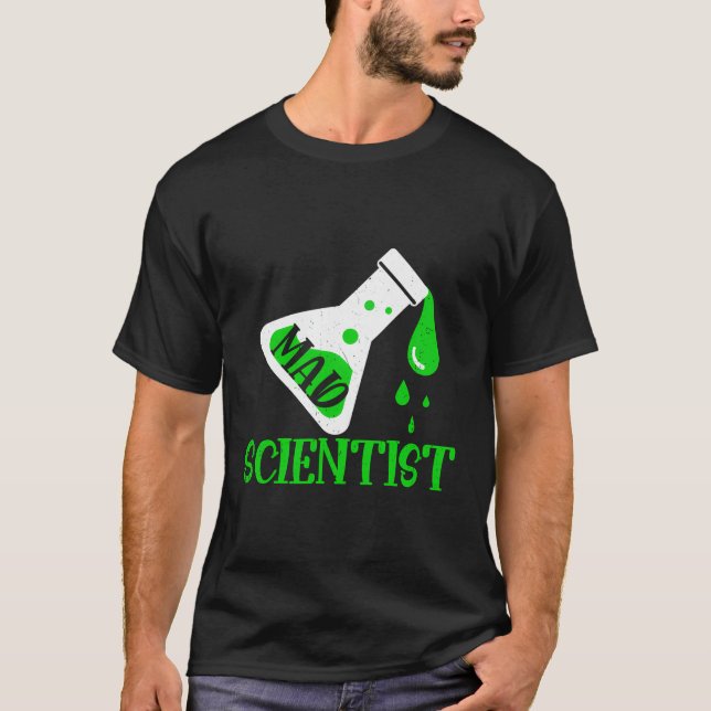 Camiseta Mad Scientist Science For Child Boys Costume (Frente)