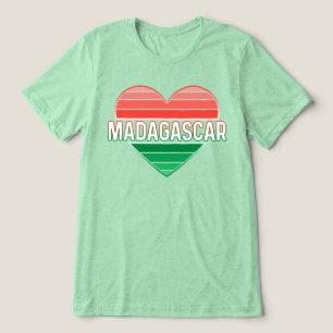 Camiseta Madagáscar, Bandeira Malgaxe Cores Coração