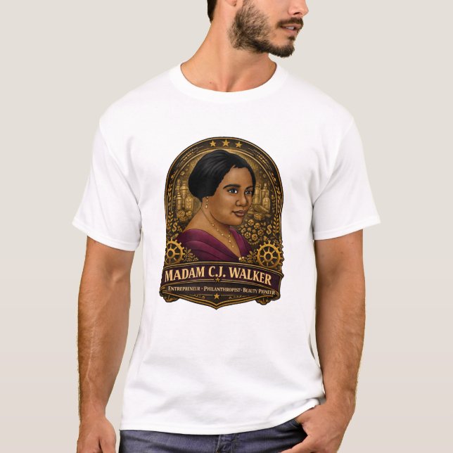 Camiseta Madam C.J. Walker Empreendedora (Frente)