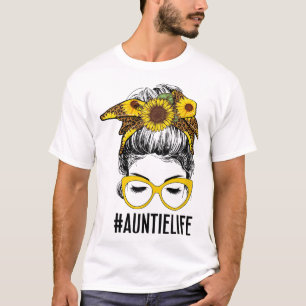 Camiseta Madame Bun Sunflower Tia Vida Engraçada Mulheres M