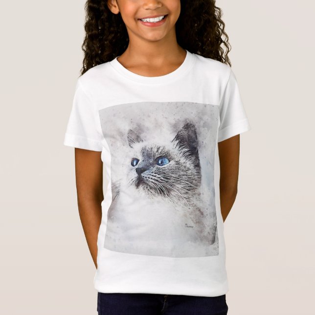 Camiseta Mädchen TShirt Kleine Katze (Frente)