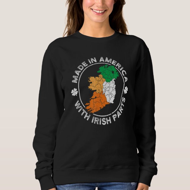 Camiseta Made in America With Irish Parts USA Ireland Flag  (Frente)