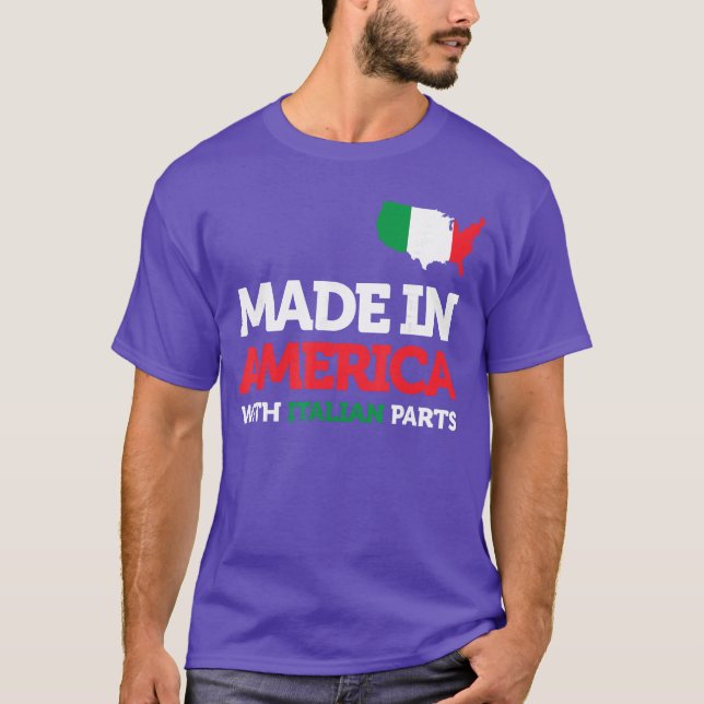 Camiseta Made in America with Italian Parts Italy Pride Gif (Frente)