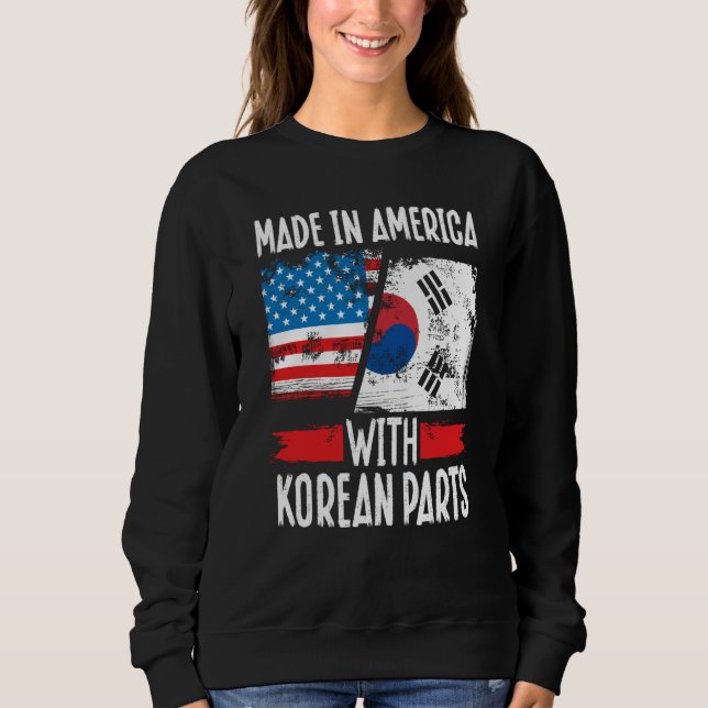 Camiseta Made In America With Korean Parts Asian American (Frente)