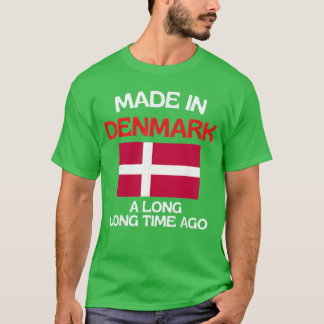 Camiseta Made In Denmark A Longime Ago Funny Danish Birthda