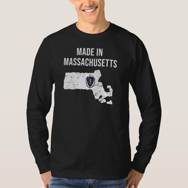 Camiseta Made In Massachusetts State Flag (Frente)