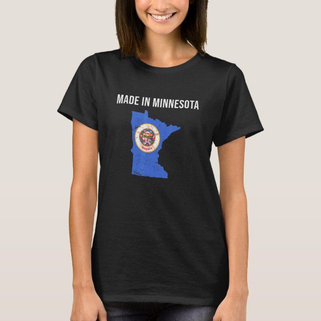 Camiseta Made In Minnesota State Flag (Frente)