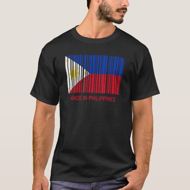 Camiseta Made in Philippines Flag Barcode (Frente)