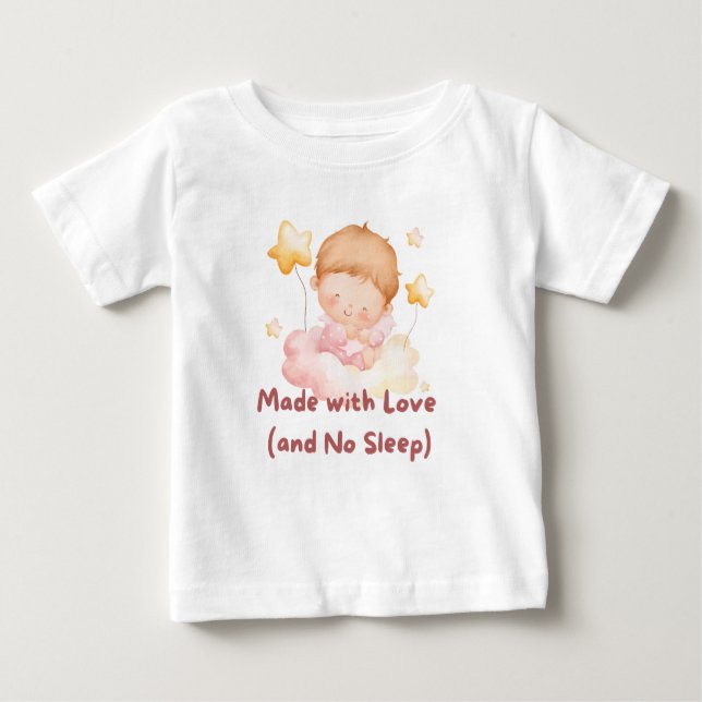 Camiseta 👶 "Made with Love (and No Sleep)" 💕 (Frente)