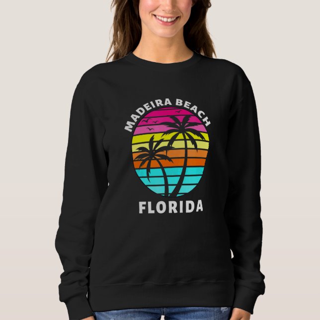 Camiseta Madeira Beach Florida Sunset Palm Trees Family Vac (Frente)