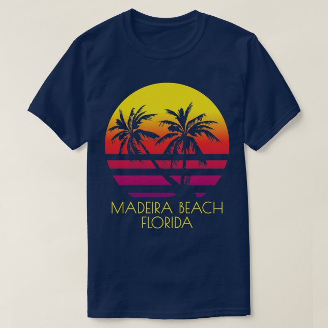 Camiseta Madeira Beach Florida Tropical Palm Trees Sunset V (Frente do Design)