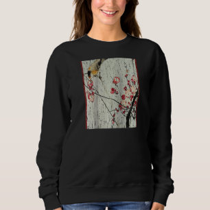 Camiseta Madeira de arte gráfica com flores de cerejeira ja