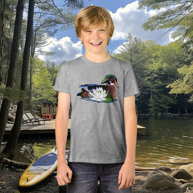 Camiseta Madeira Pato Água Lily (Criador carregado)