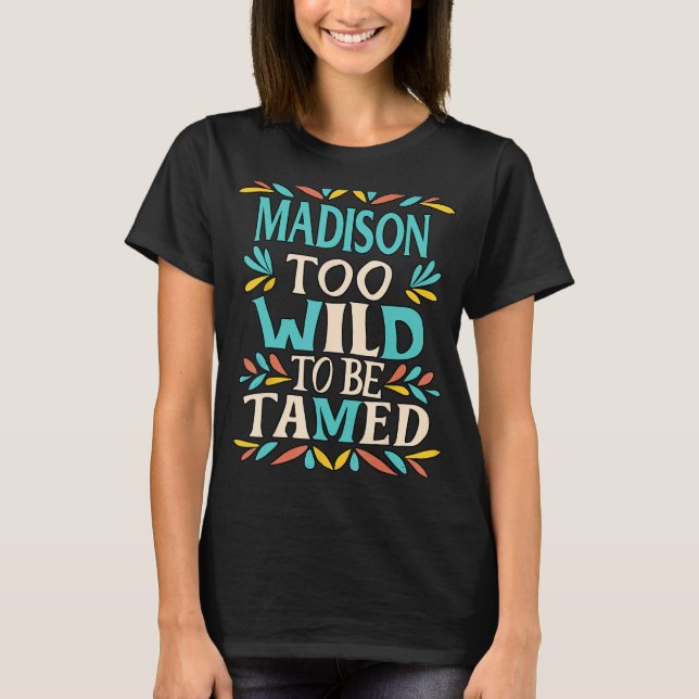 Camiseta MADISON Nome Cute Retro Girls Wildflower MADISON N (Frente)