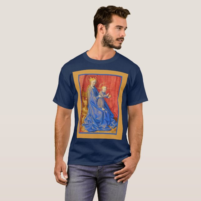 Camiseta Madonna and Child Enthroned Jean Fouquet Holiday  (Frente Completa)