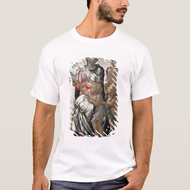 Camiseta Madonna e Criança com Rua John, c.1495 (Frente)