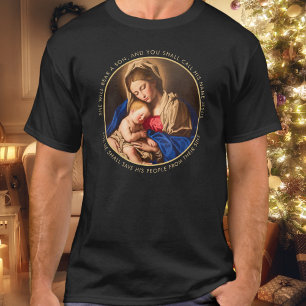 Camiseta Madonna e Criança, Natal Religioso Tradicional