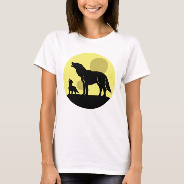 Camiseta Madre e Wolf Pup (Frente)